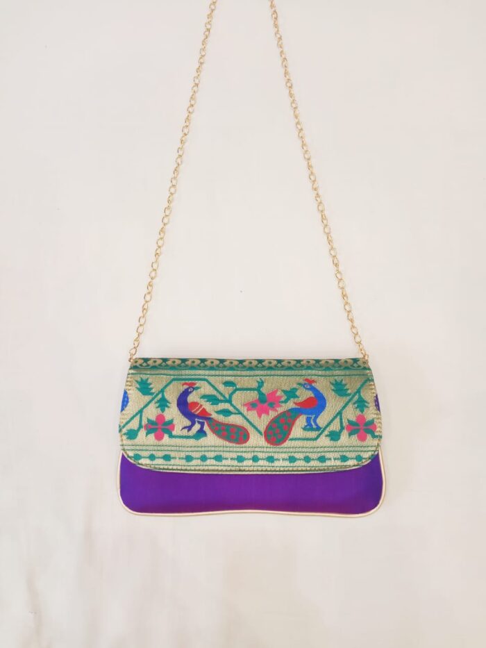 Semi Paithani Purse With Sling