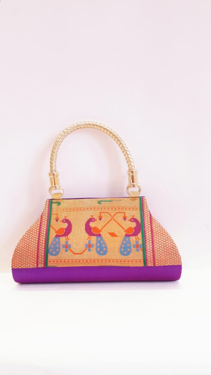 Semi Paithani Single Handle Purse