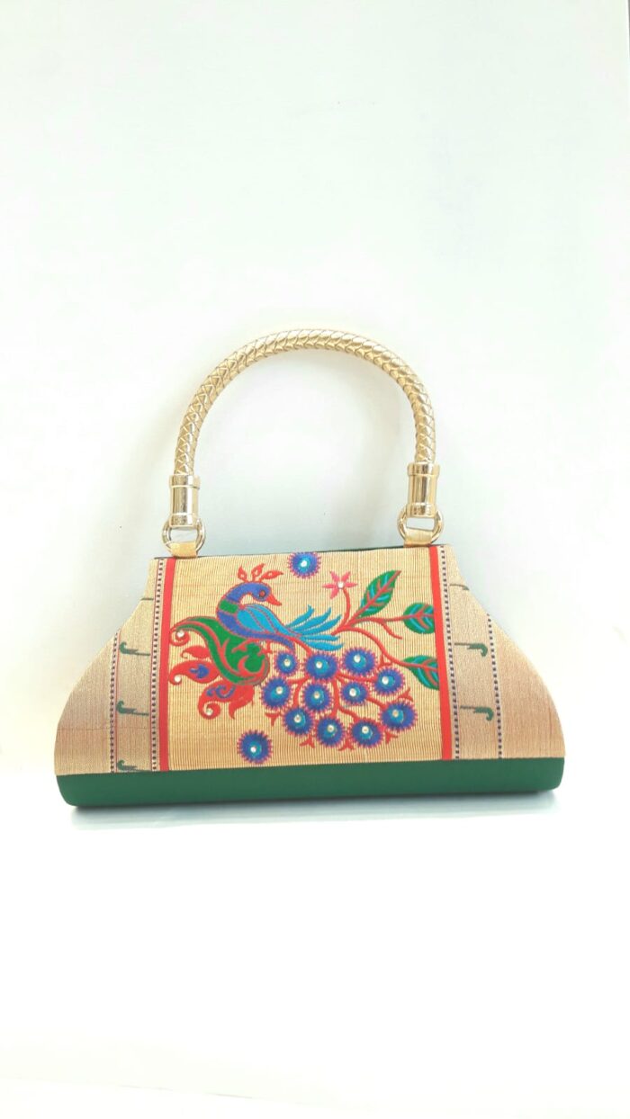 Semi Paithani Single Handle Purse