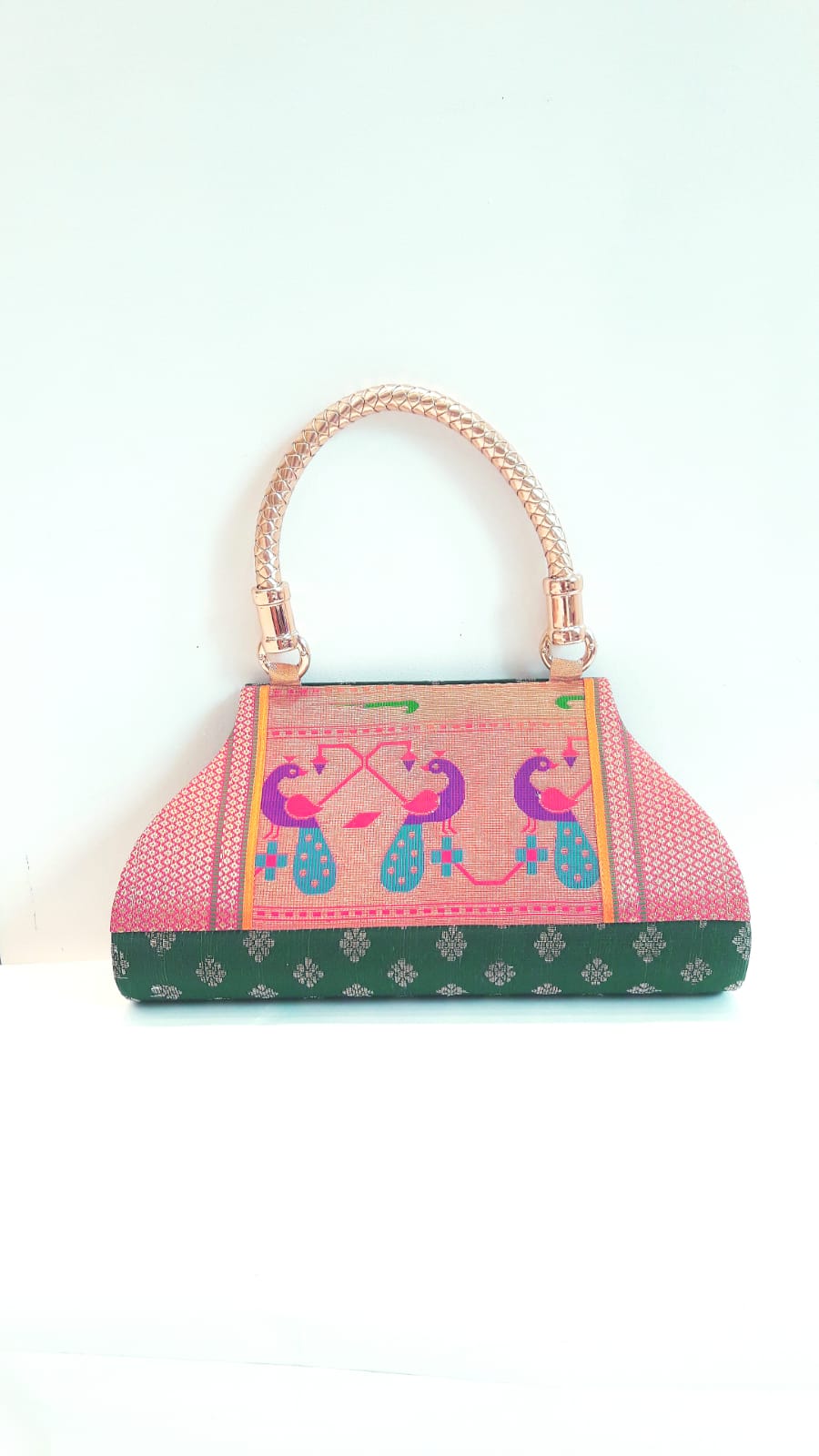 Semi Paithani Single Handle Purse 37