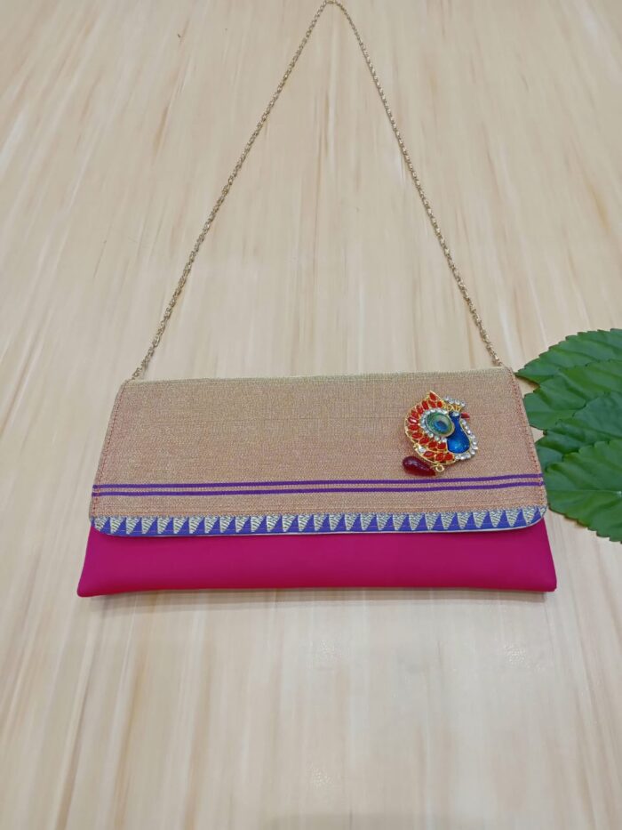 Semi Paithani Sling With Peacock Brooch