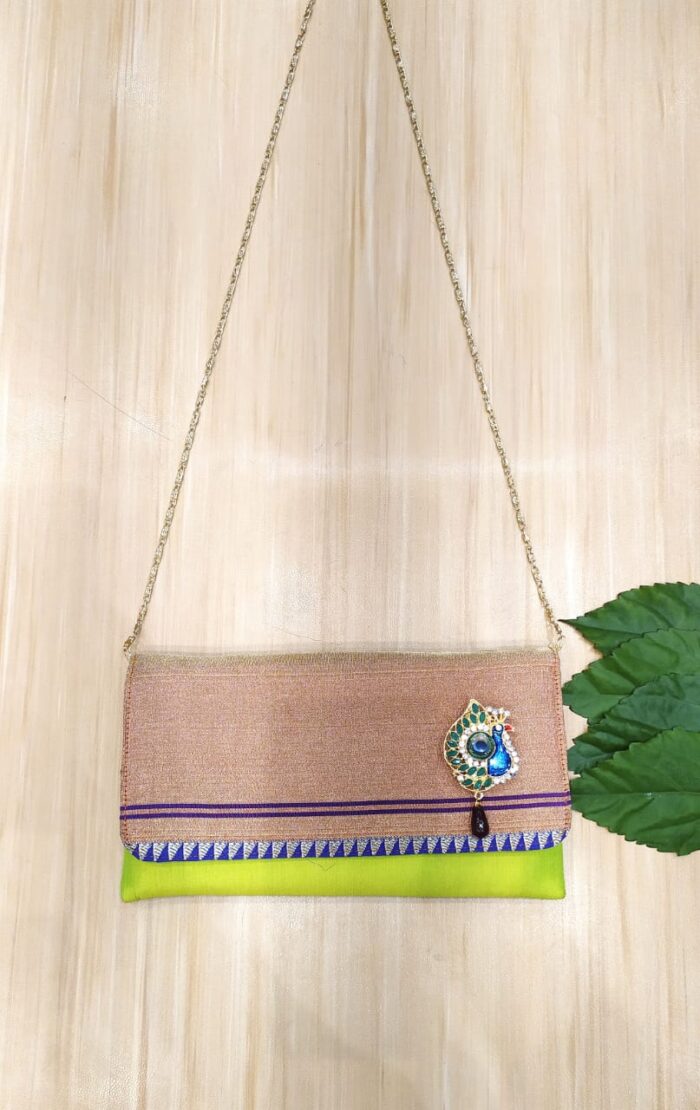 Semi Paithani Sling With Peacock Brooch