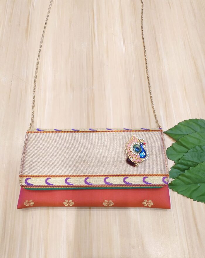 Semi Paithani Sling With Peacock Brooch