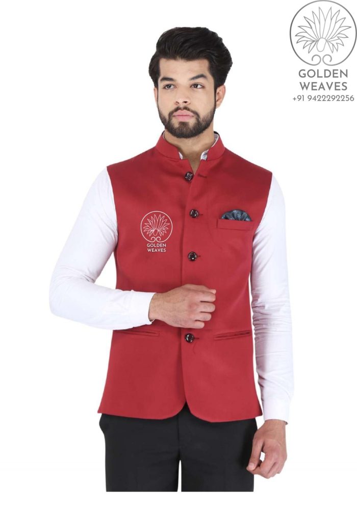High Quality Plain Color Pudhari - Neta Jacket