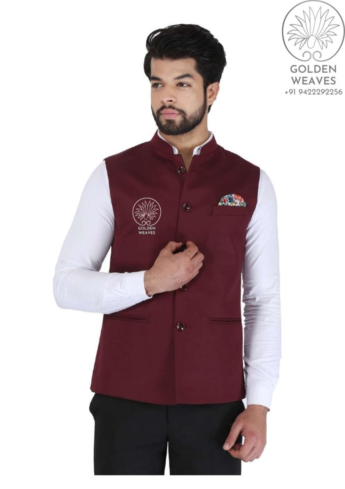 High Quality Plain Color Pudhari - Neta Jacket