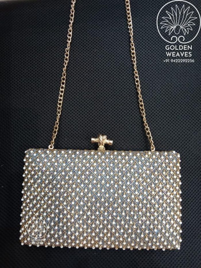 Grey Jardozi Clutch - Handmade