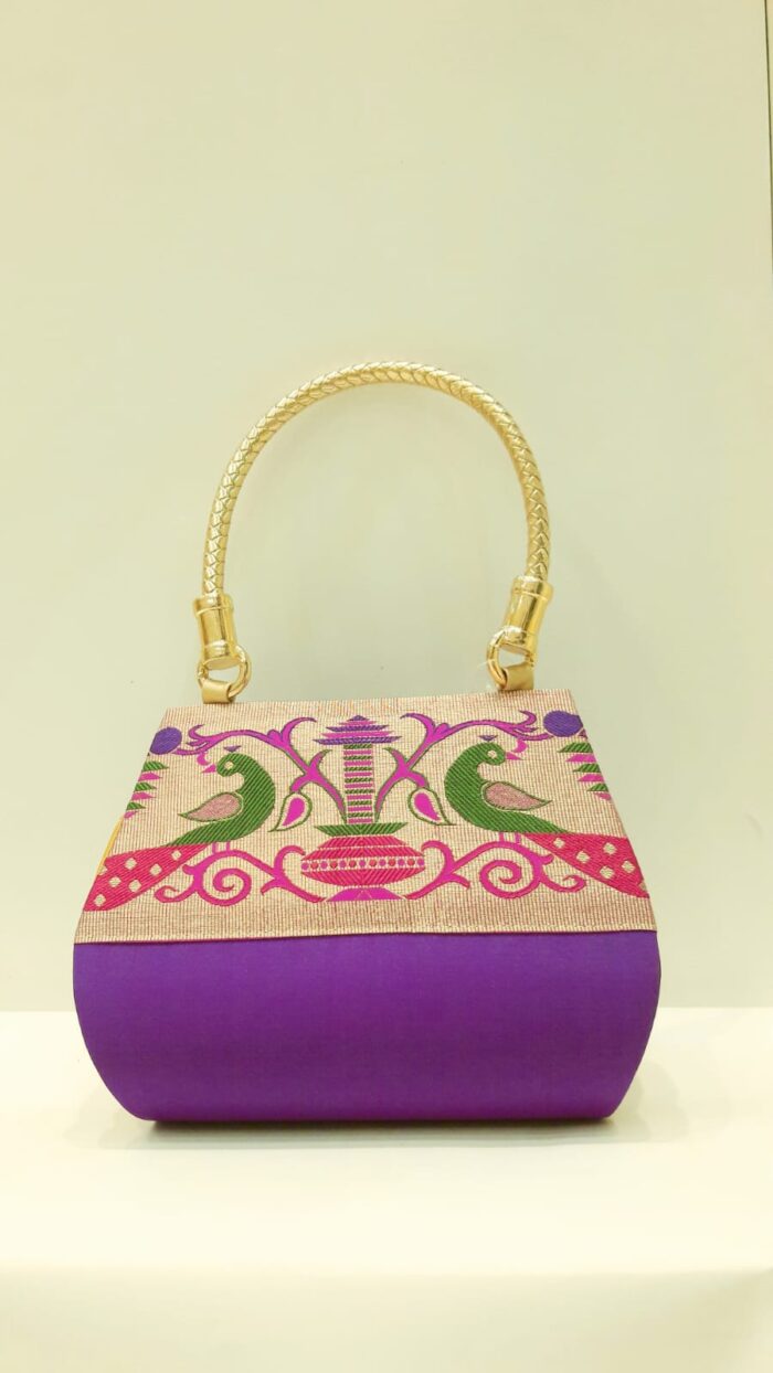 Semi Paithani Single Handle Purse