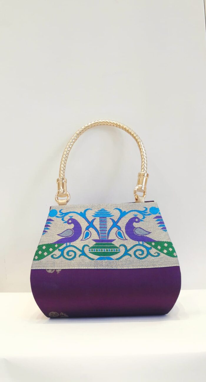Semi Paithani Single Handle Purse