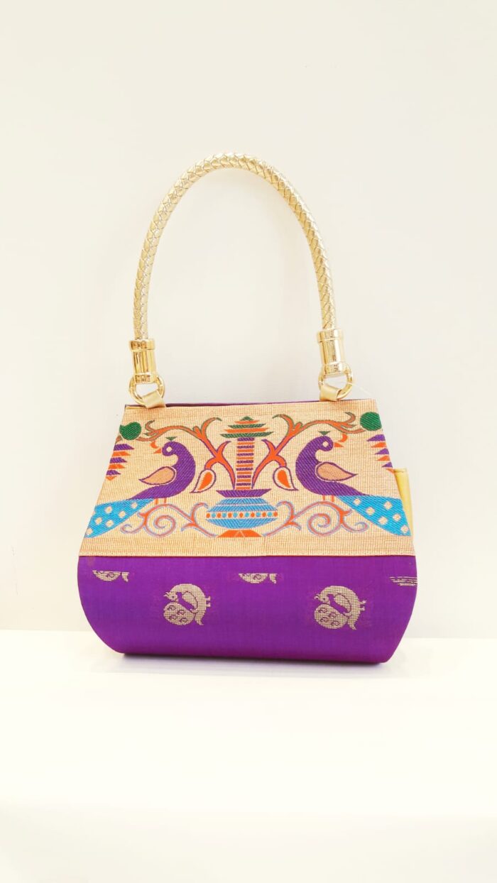 Semi Paithani Single Handle Purse