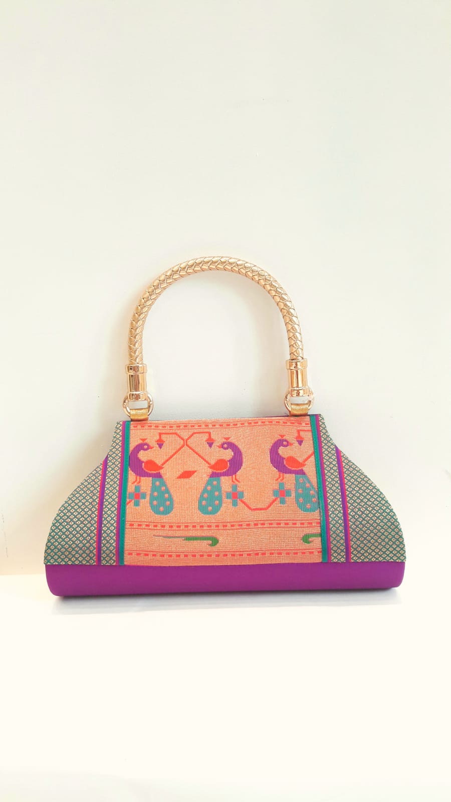 Semi Paithani Single Handle Purse 24 1