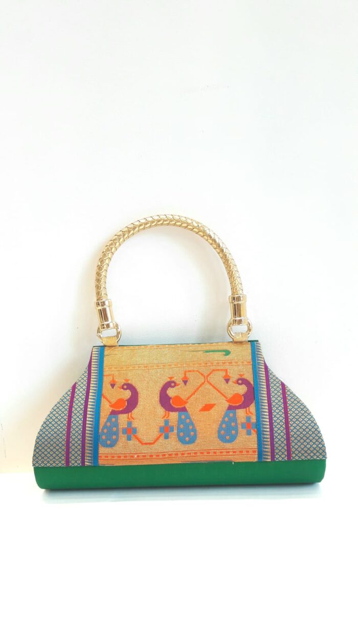 Semi Paithani Single Handle Purse
