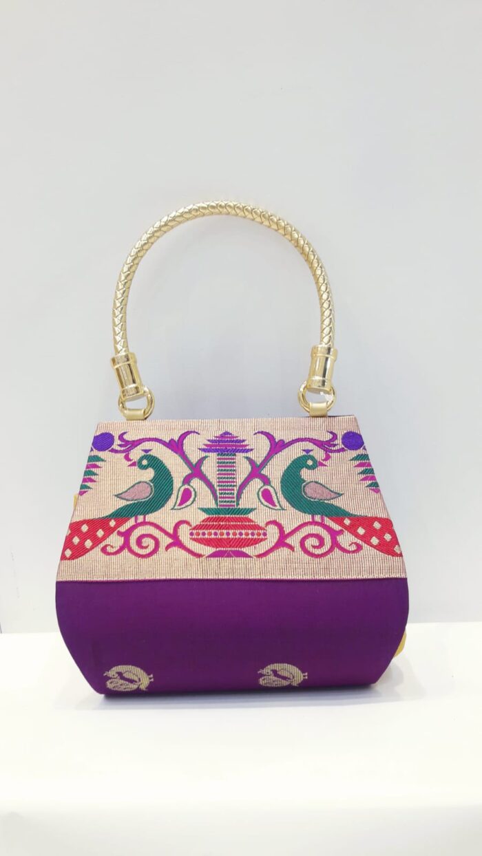 Semi Paithani Single Handle Purse