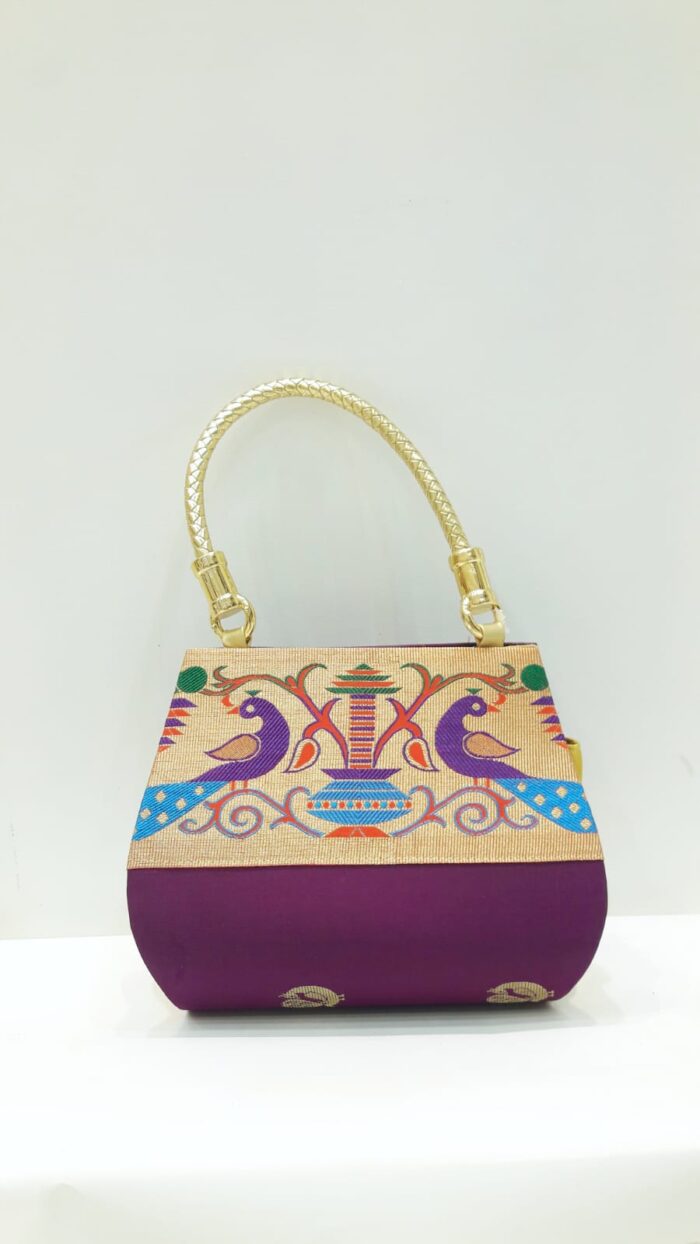 Semi Paithani Single Handle Purse